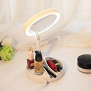 Espelho de Maquiagem com Aumento 10x – Dupla Luz LED, Organizador e USB